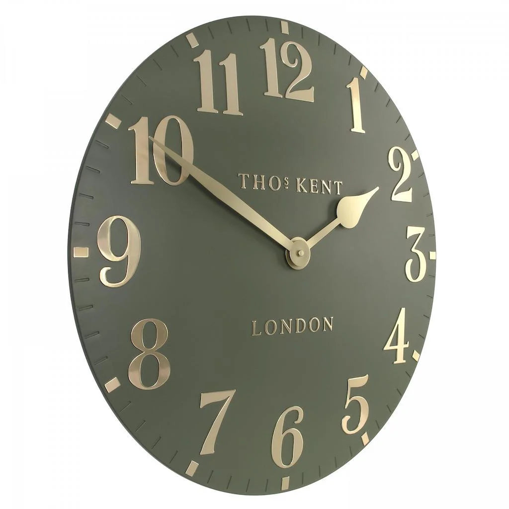 Thomas Kent 50cm Arabic Large Wall Clock Lichen Green