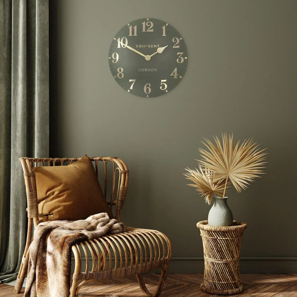 Thomas Kent 50cm Arabic Large Wall Clock Lichen Green