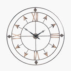 Pacific Lifestyle Graphite and Gold Metal Round Wall Clock Large