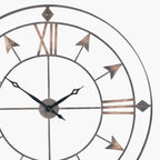 Pacific Lifestyle Graphite and Gold Metal Round Wall Clock Large