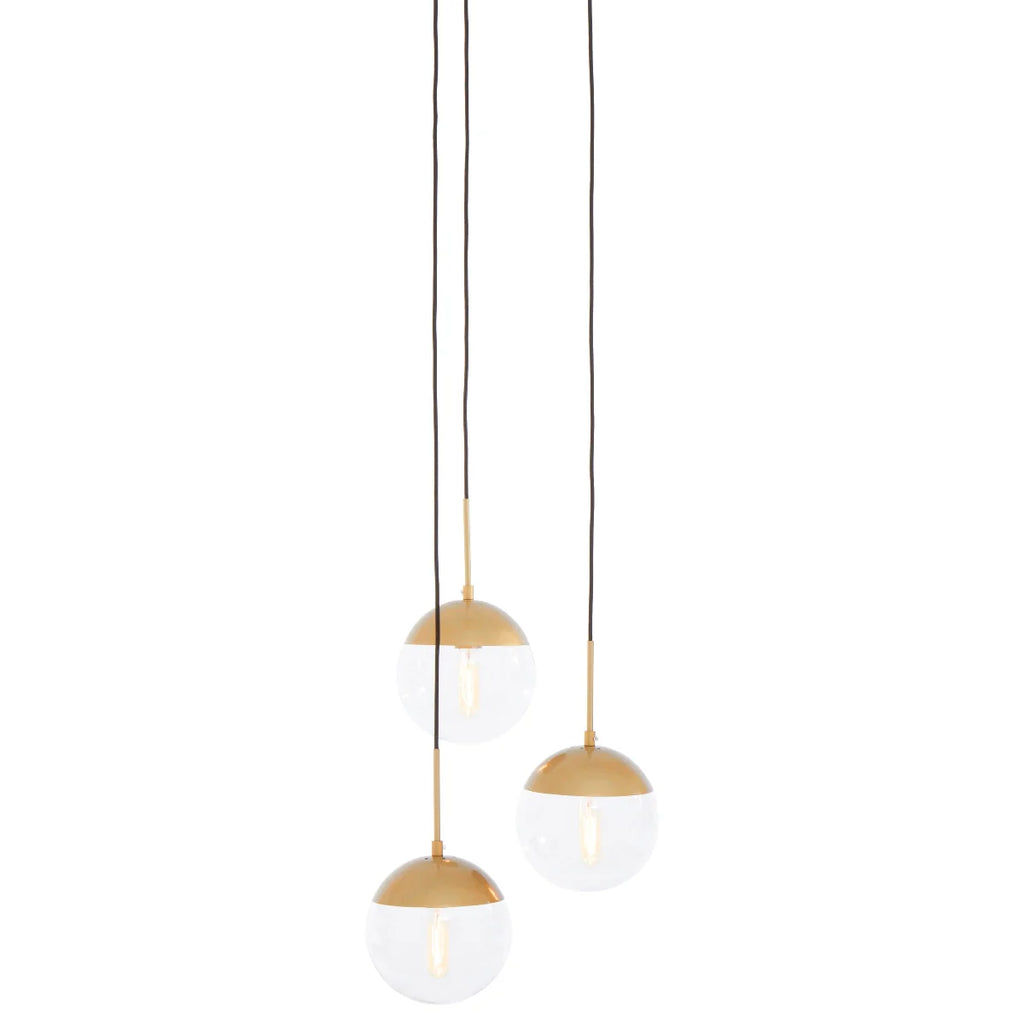 Beaumonde Home Revive Gold Finish 3 Bulb Pendant Light