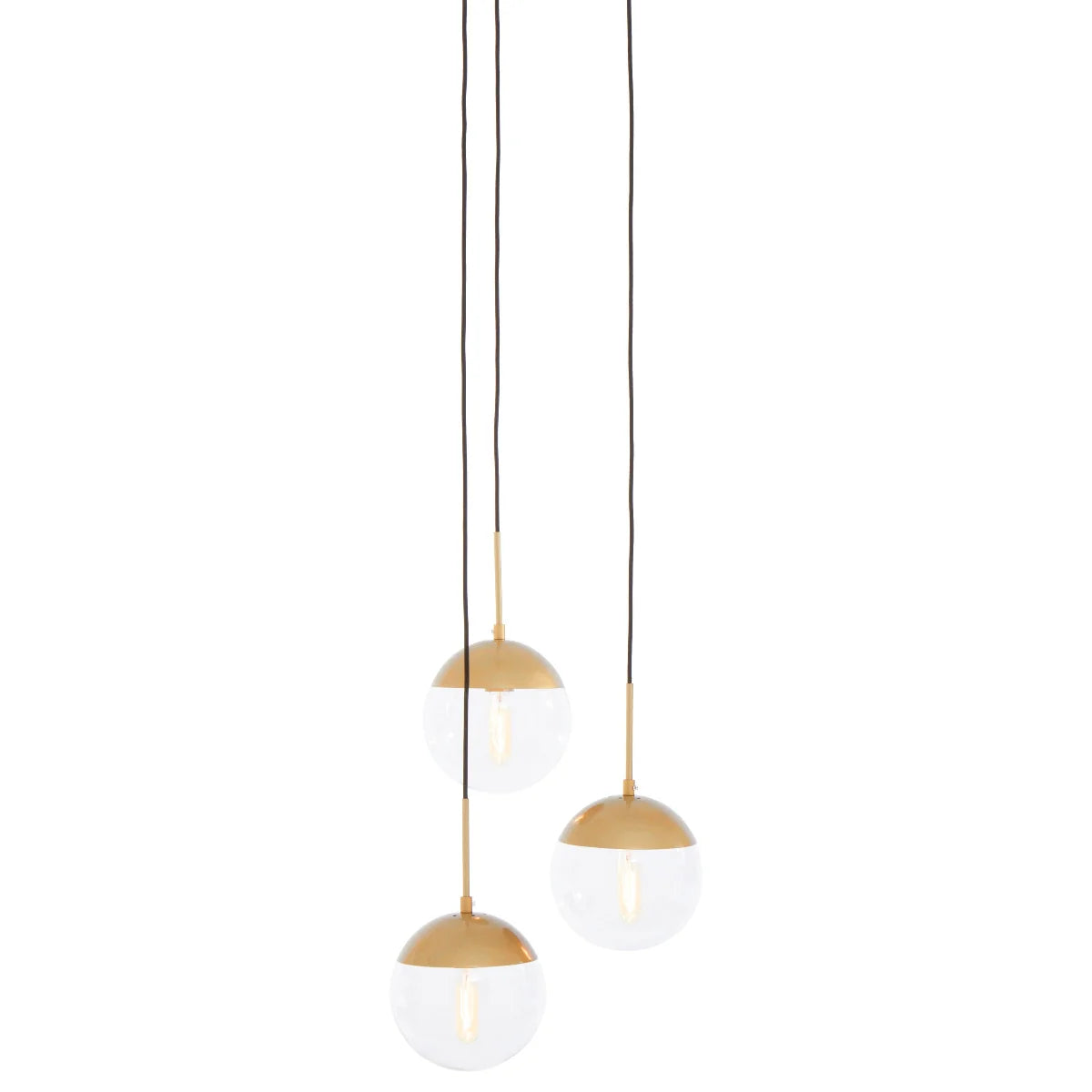 Beaumonde Home Revive Gold Finish 3 Bulb Pendant Light