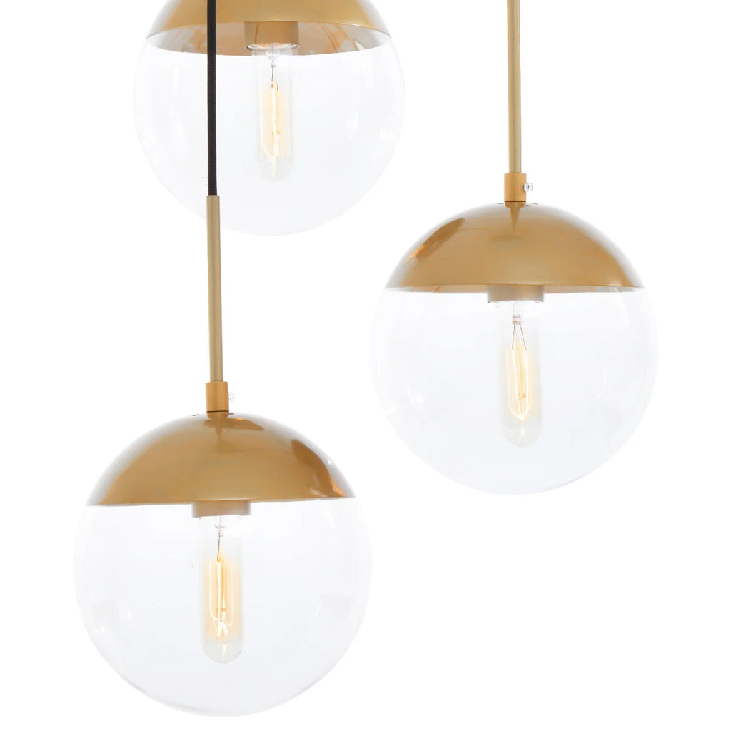 Beaumonde Home Revive Gold Finish 3 Bulb Pendant Light