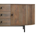 Beaumonde Home Torello Three Drawer Grey Mango Wood Sideboard