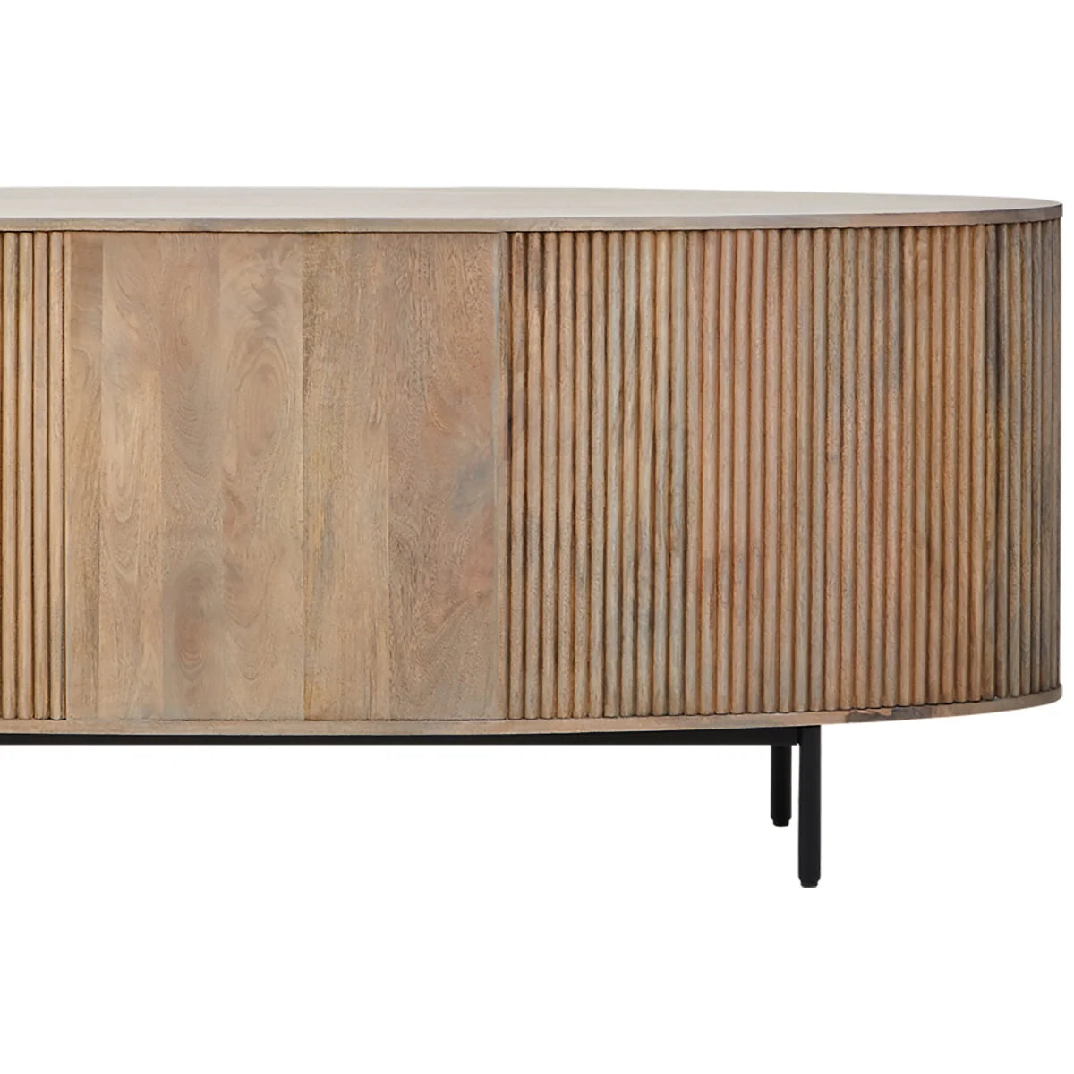 Beaumonde Home Torello Three Drawer Grey Mango Wood Sideboard