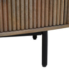 Beaumonde Home Torello Three Drawer Grey Mango Wood Sideboard