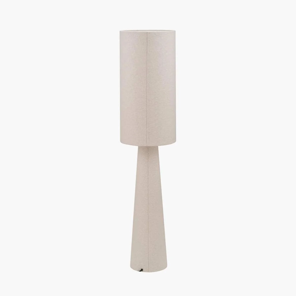 Pacific Lifestyle Mirissa White Slubby Handloom Fabric Floor Lamp