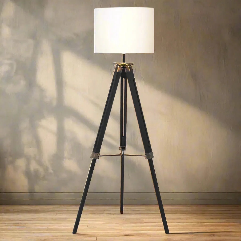 Beaumonde Home Glamis Tripod Floor Lamp With Black Base