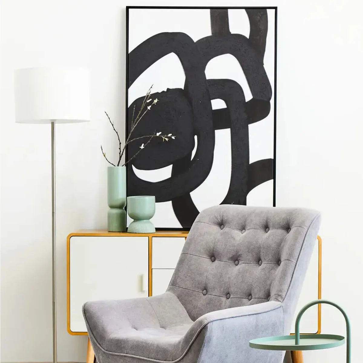 Beaumonde Home Forma Cream Waffle Effect Shade Floor Lamp