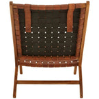 Beaumonde Home Kendani Teak Wood And Leather Chair