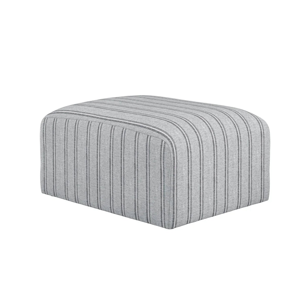 HO+ME Ryder Pouffe In Thick Stripe Ticking