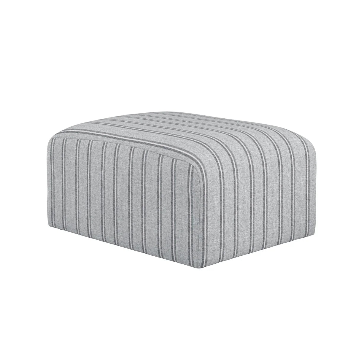 HO+ME Ryder Pouffe In Thick Stripe Ticking