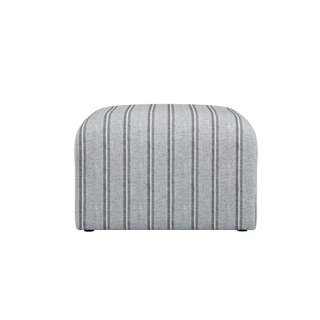 HO+ME Ryder Pouffe In Thick Stripe Ticking