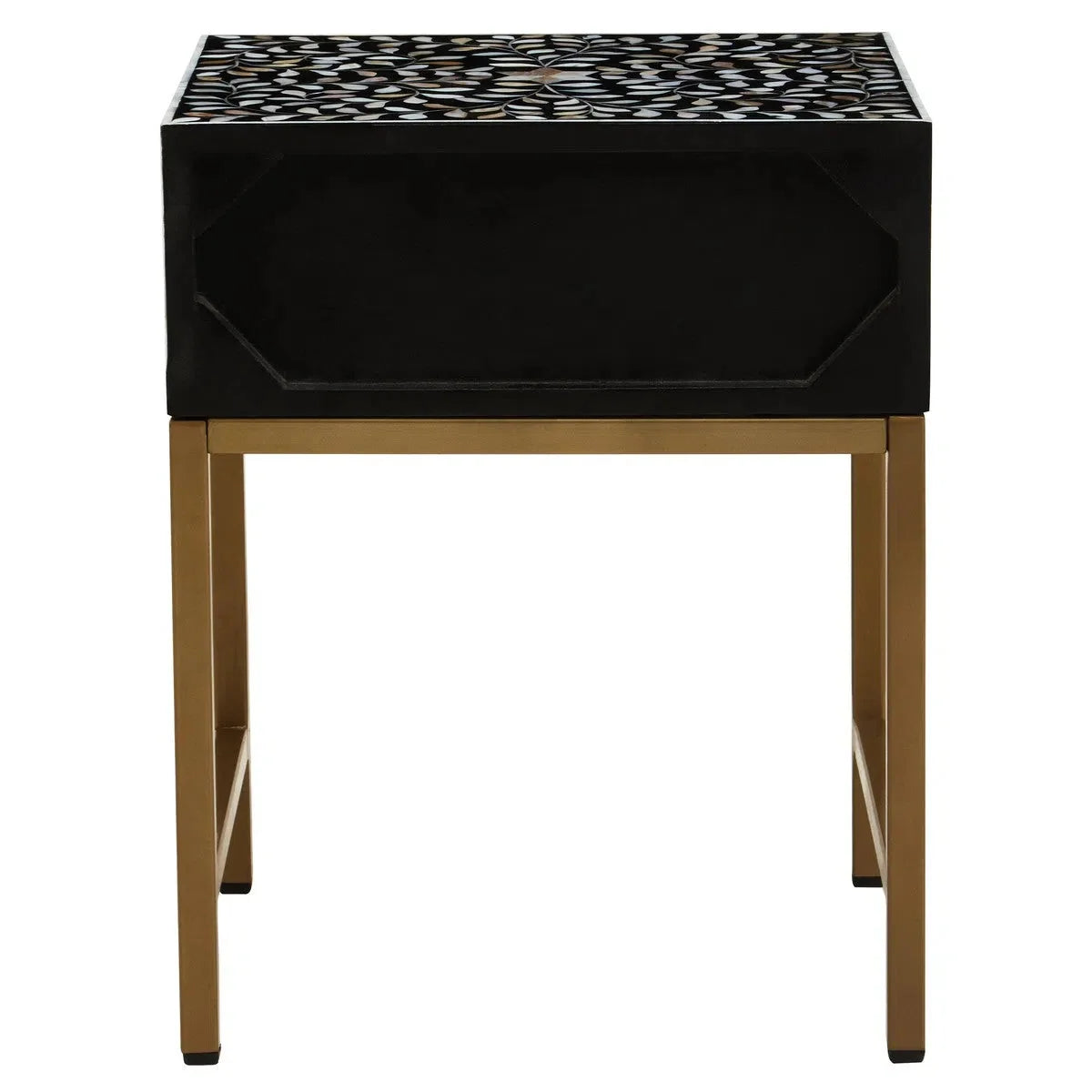 Beaumonde Home Fuster 1 Drawer Side Table with Bone Inlay