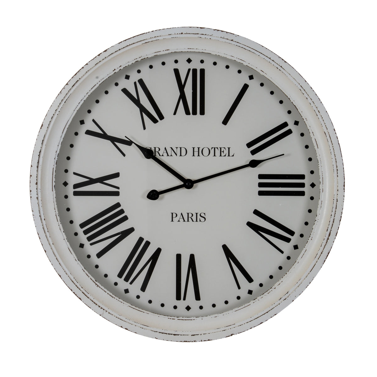 Hotel Paris White Clock With Glass Front